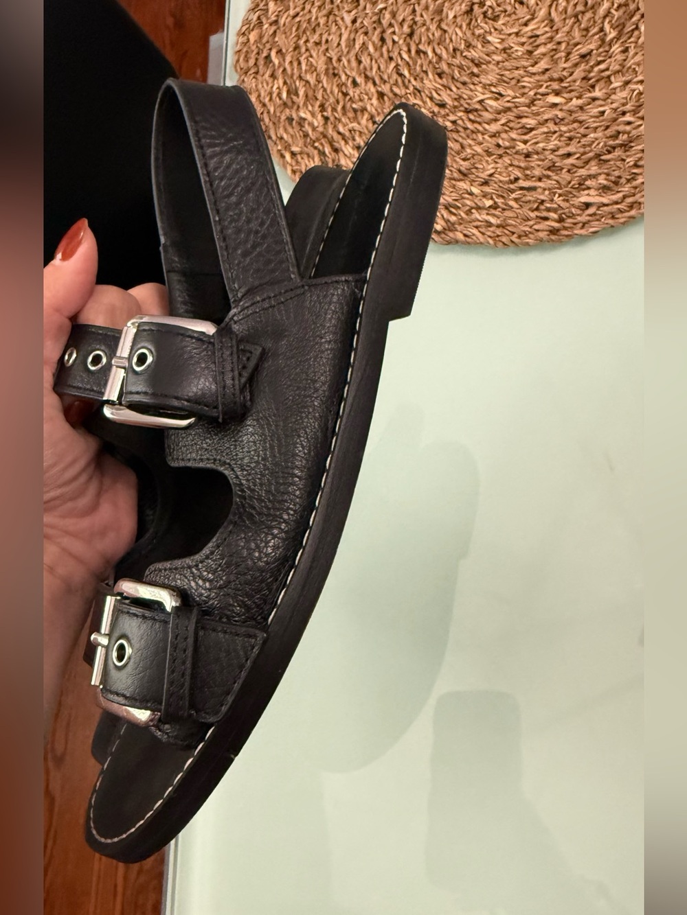 Madewell Women’s Black Buckle Strap Sandals - Picture 2 of 5